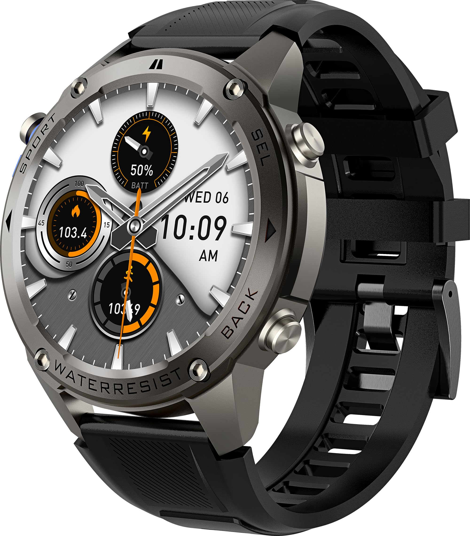 CNBRO GPS Smart Watch Running Watches, Military Smart Watches with Bluetooth Call Heart Rate Monitor Pedometer Step Counter, Barometer Altitude