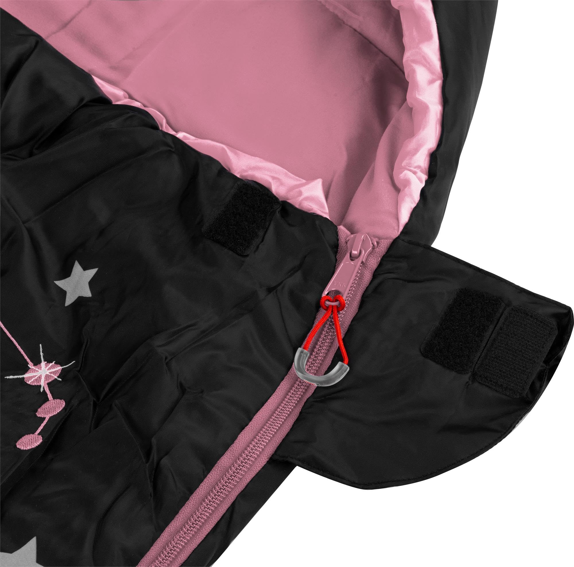 Kinder Schlafsack 3 Jahreszeiten Outdoor Deckenschlafsack Reise Mumienschlafsack - 4 bis 15 Jahren mit Sternzeichen-Motiv - Erweiterbarer Kinderschlafsack von 100 cm - 155 cm