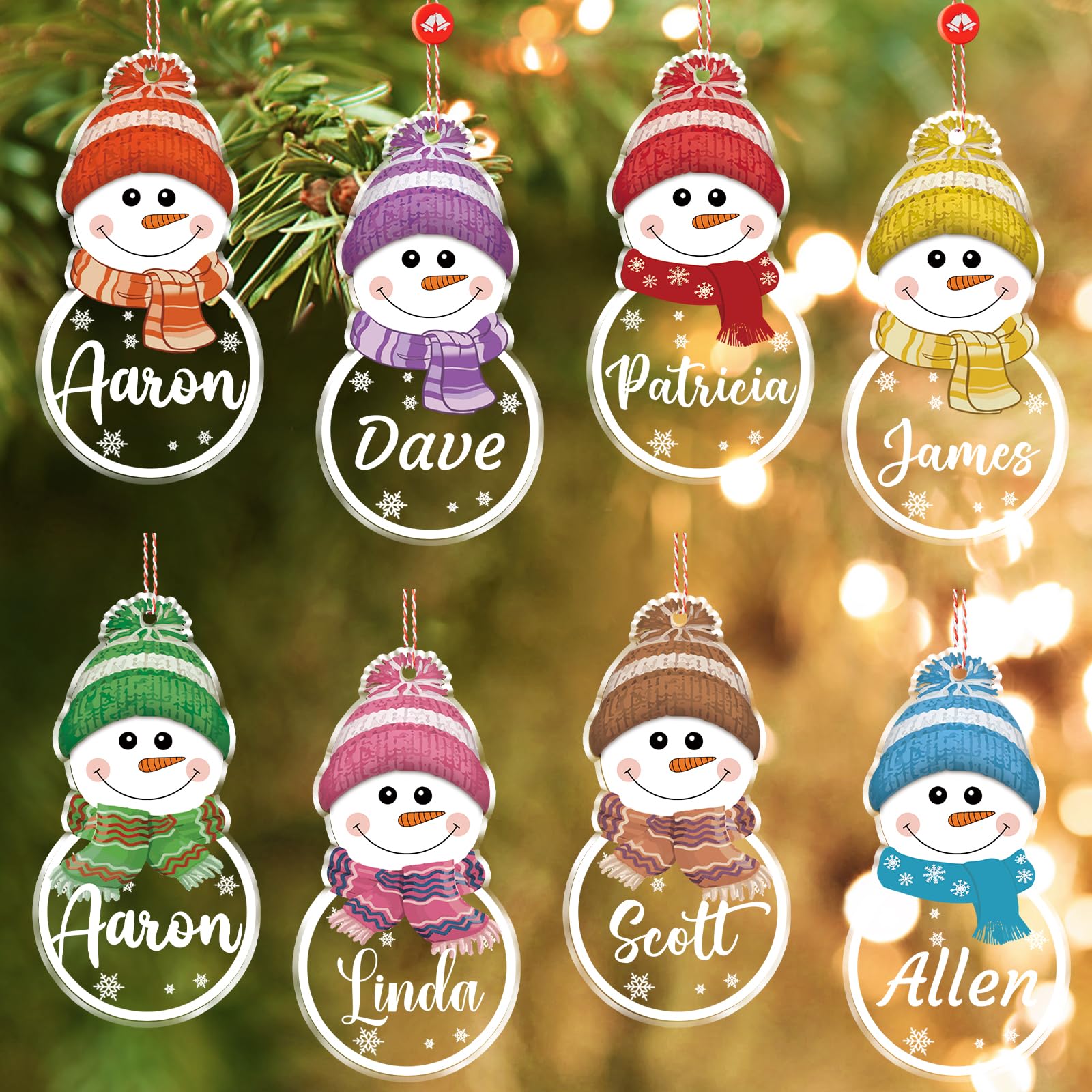 iDIY Personalised Christmas Bauble, 10 CM Personalised Christmas Decorations, Acrylic Snowman Christmas Decorations Personalised Baubles for Christmas Tree