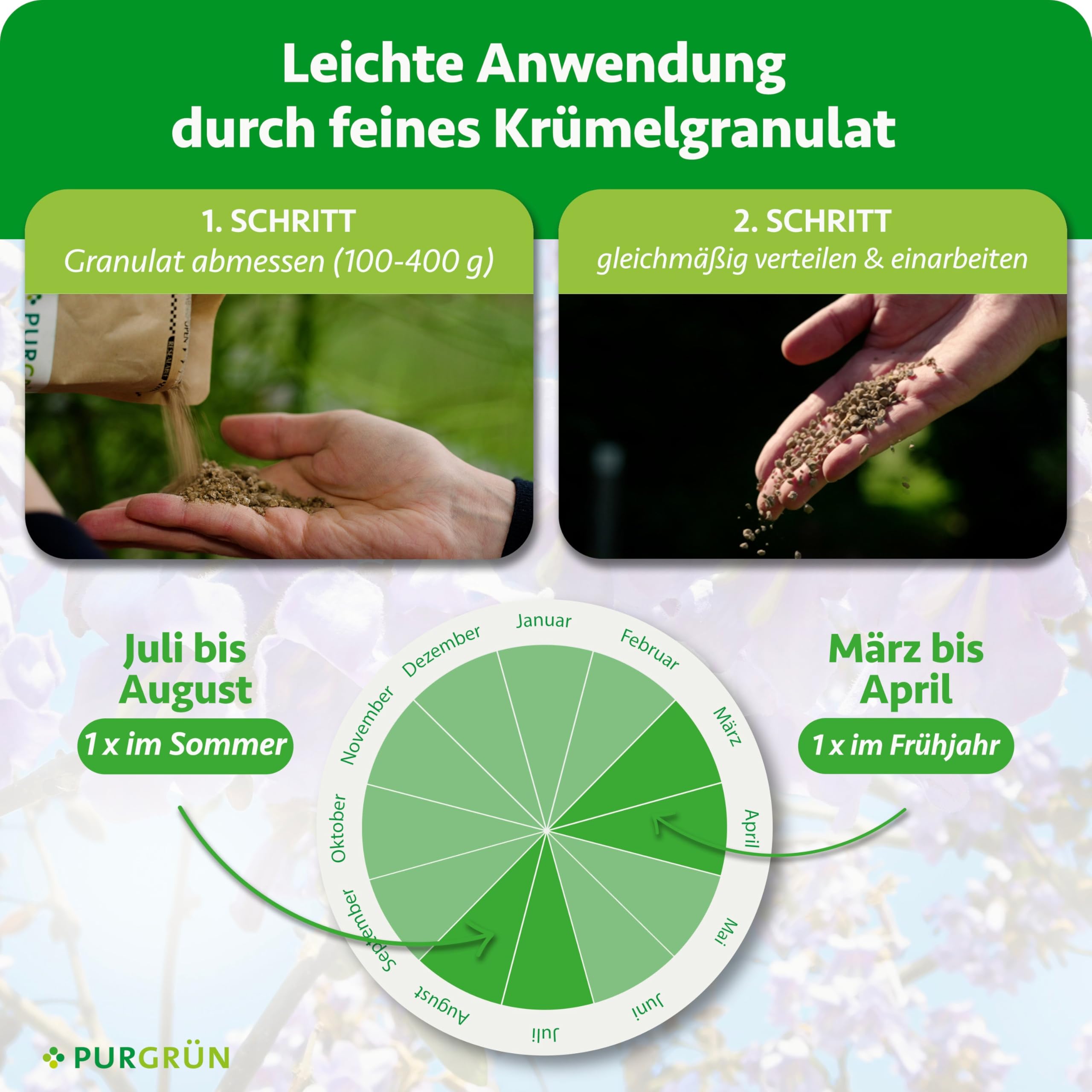 Blauglockenbaum-Dünger 1 kg – Organisch-mineralische Rezeptur – Feinkörniges Krümelgranulat – NPK 5+4+6 – Extra Magnesium für leuchtende Blüten – Verbessert die Bodenqualität