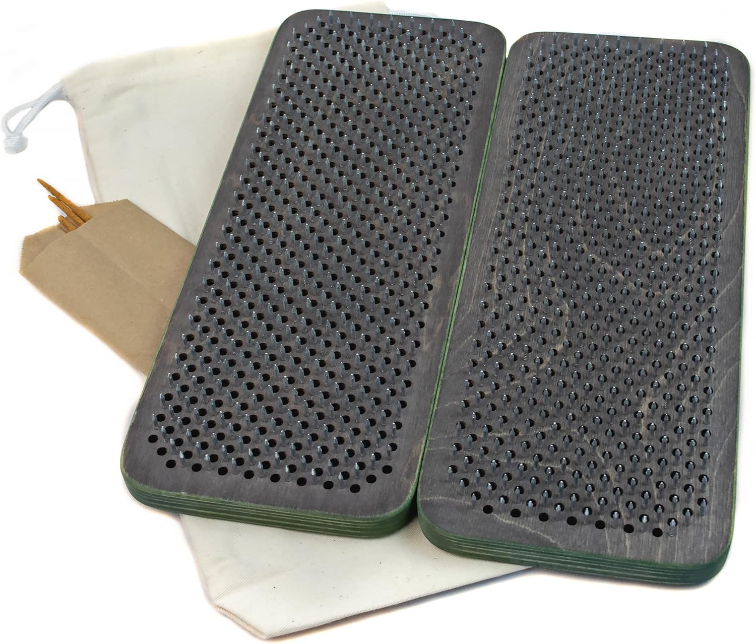 Sadhu Board with Galvanic Dynamic Nails for Yoga Practice, Handmade Wooden Board with Nails for Standing on Feet, Relaxation Board for Acupuncture Massage, Yoga Gift (nails 0.31 inch, 8mm)