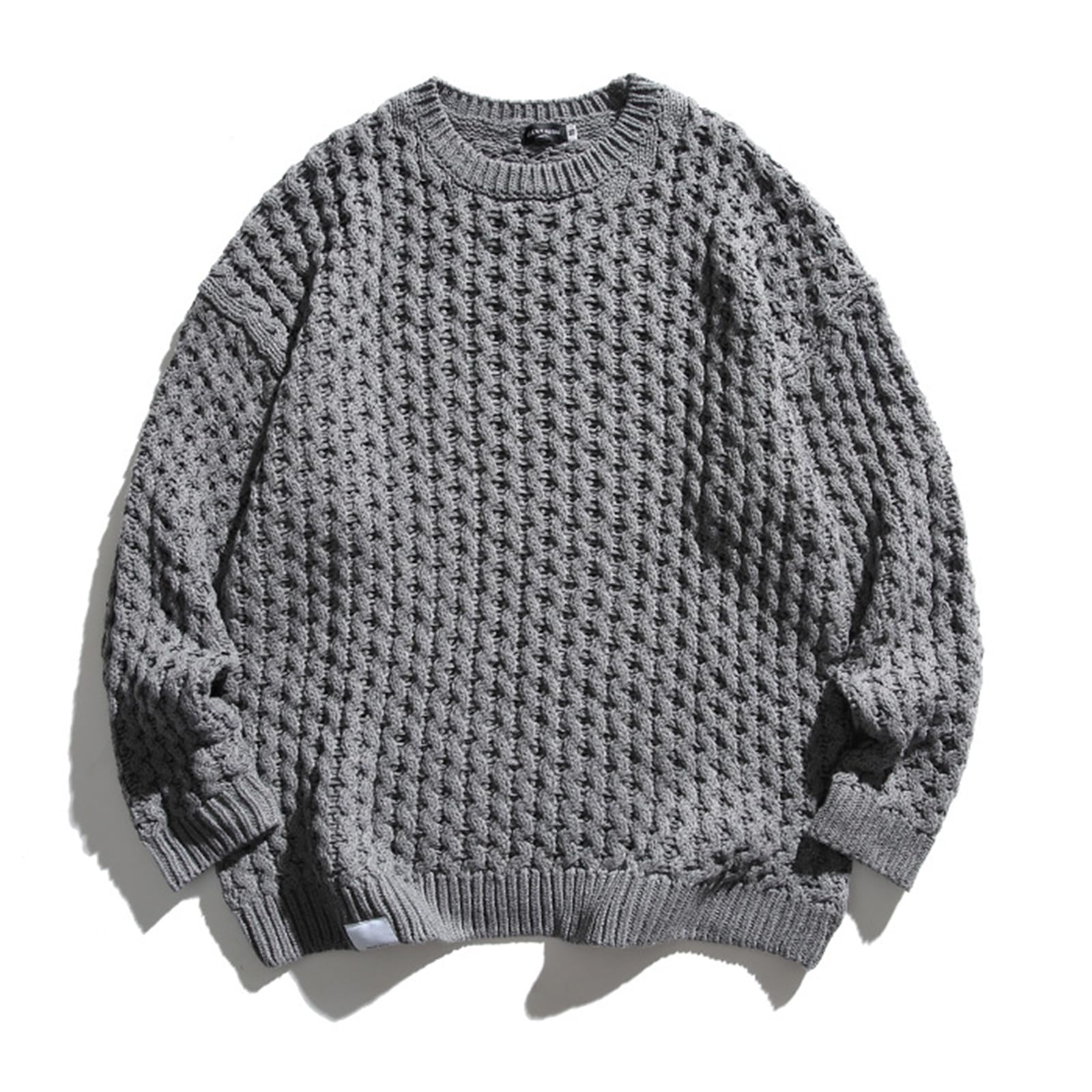 Pull gaufré pour hommes doux et réconfortant gris - 3
