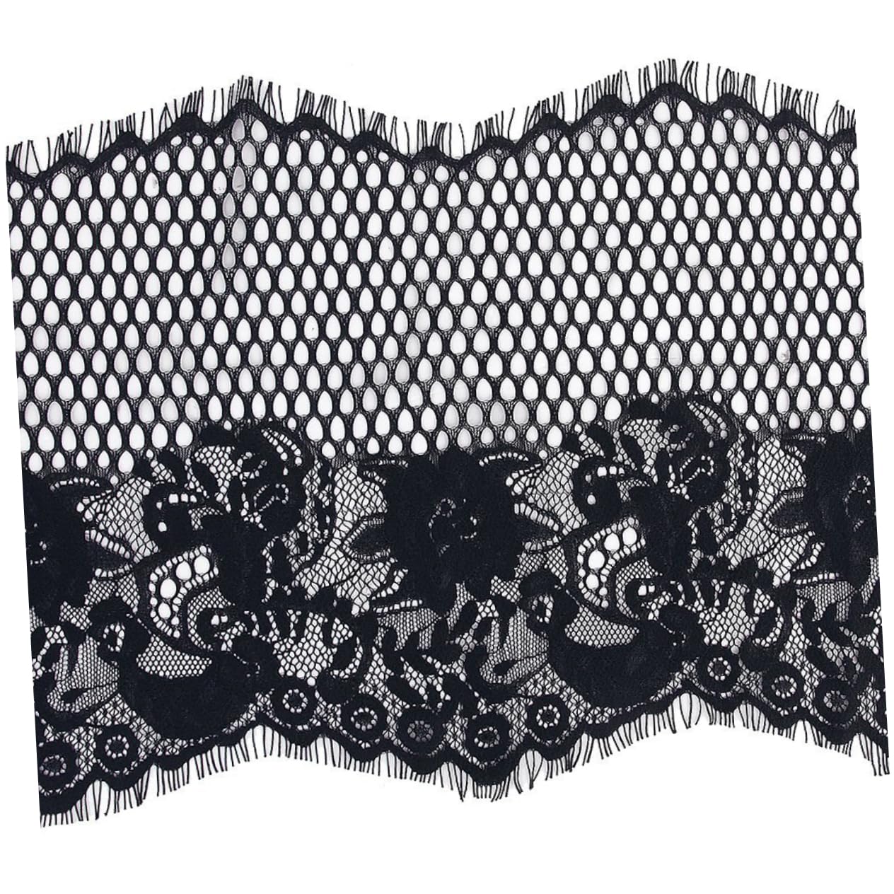 SHINEOFI 3piezas Encaje Negro De Yardas Ribete Floral Para Manualidades y Costura Para Ropa Disfraces y Cortinas De Material