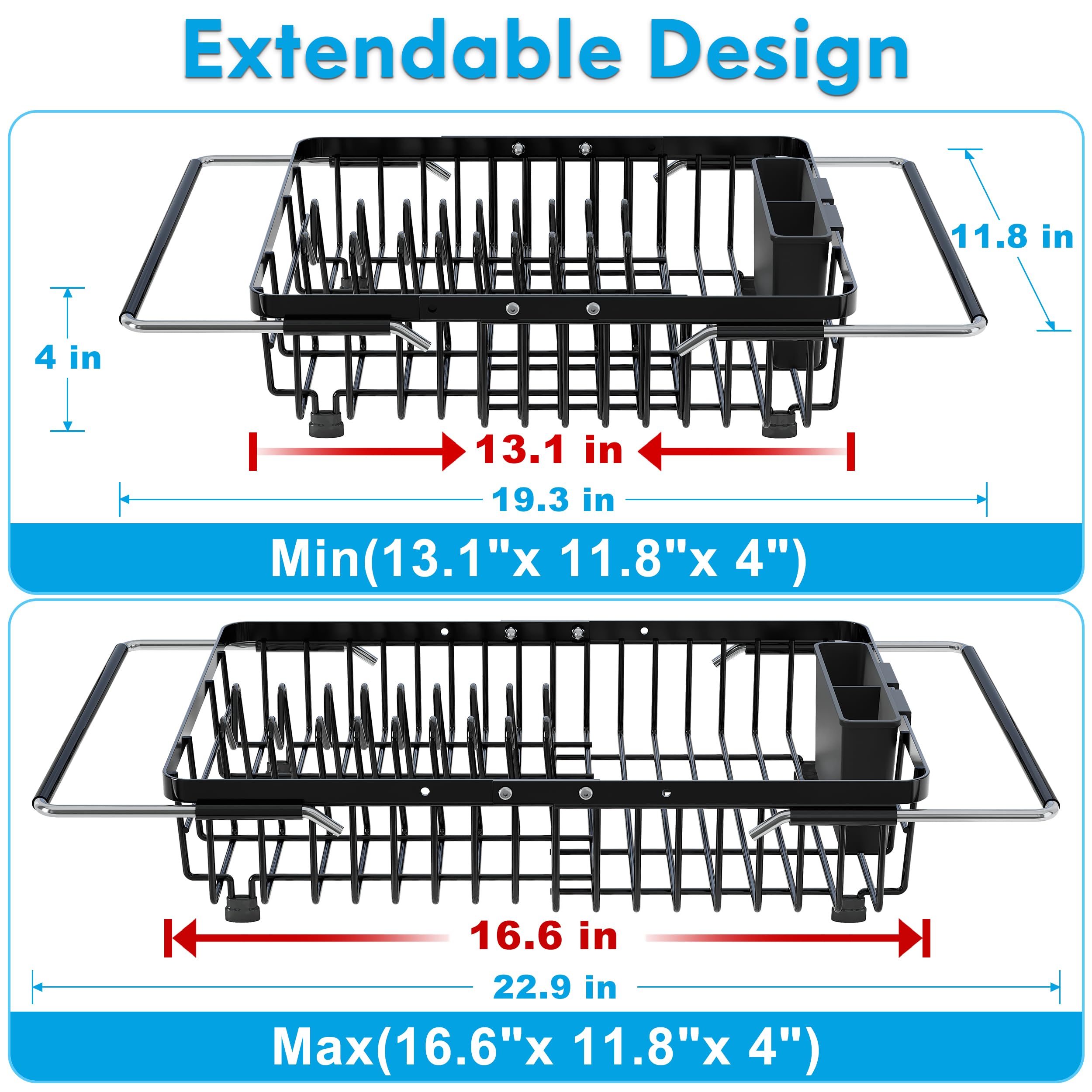 Snapklik.com : JASIWAY In Sink Dish Drying Rack, Expandable Stainless ...