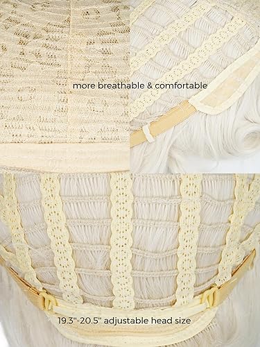 Vista 46 de Pelucas de sirena para niños y niñas, 21 pulgadas de largo, rizadas, color rojo oscuro, peluca de onda de sirena con clip de estrella de mar