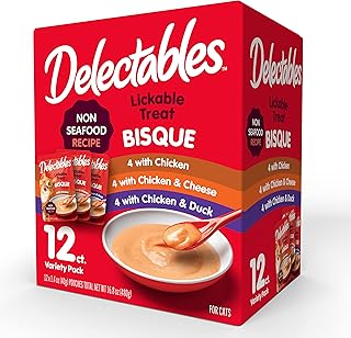 Sponsored Ad - Delectables Bisque Non-Seafood Lickable Cat Treats Variety Pack, 12 Count