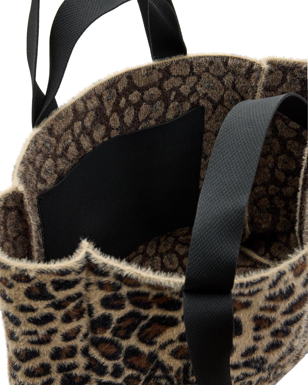 AllSaints WOMEN'S W166XB IZZY FUZZY TOTE LEPPO BROWN ONE SIZE - Image 3