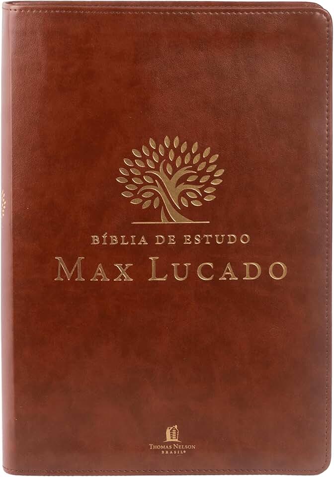 Bíblia de Estudo Max Lucado NVI, Capa luxo marrom, Leitura Perfeita