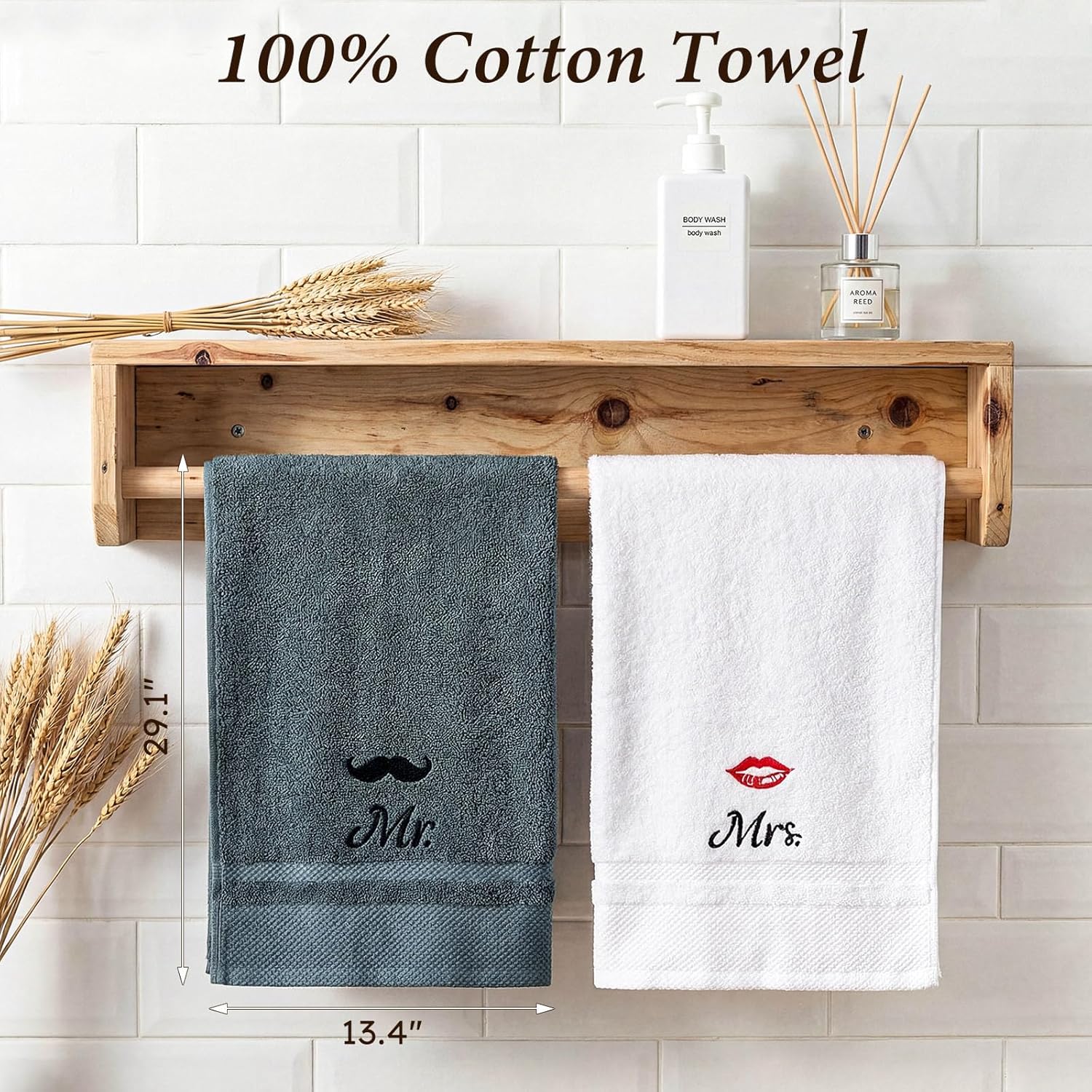 TUZELIYA Wedding Gifts for Couples, Bridal Shower Gift for Bride To Be, Engagement Gifts for Newlyweds, His and Hers Mr and Mrs Anniversary Set with Aprons, Coffee Mugs and 100% Cotton Towels