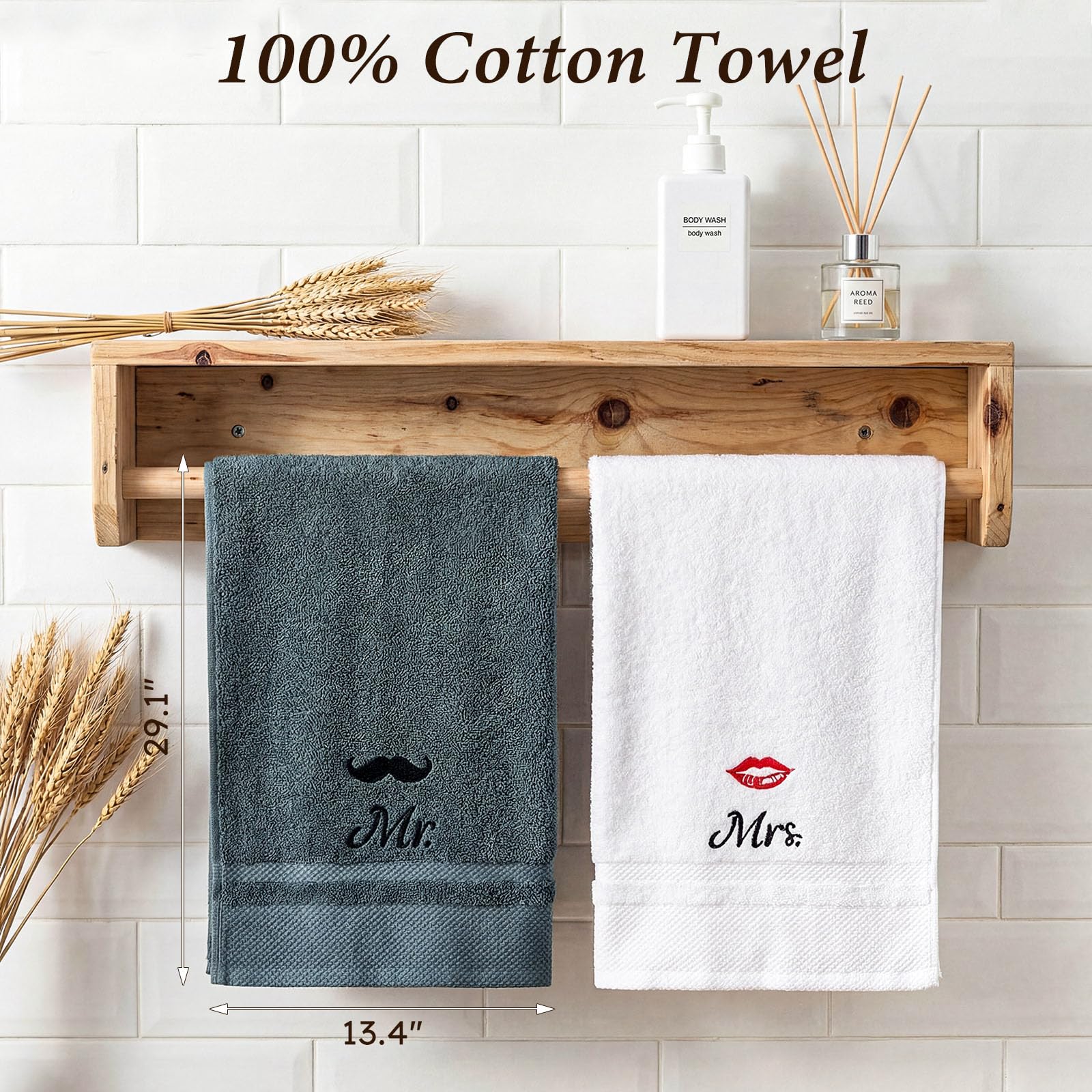 TUZELIYA Miglior regalo romantico di nozze per sposi – Regali di fidanzamento per sposi con grembiuli, tazze da caffè e asciugamani in 100% cotone, regalo di compleanno per lui e lei, Mr & Mrs