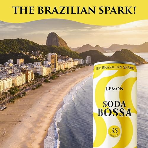 Miniatura 6 de Soda Bossa Soda espumosa, sabor a limón, baja en calorías, sin gluten y sin culpa, bebida gaseosa natural, soda artesanal latas de 8 a 12 onzas