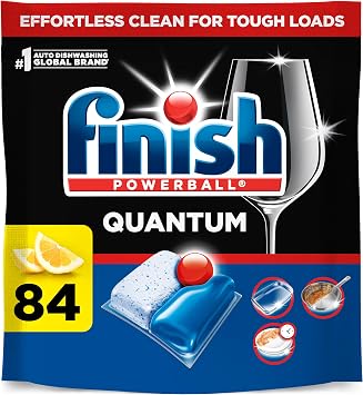 Finish Quantum Dishwasher Pods, Dish Detergent, Lemon Scent, 84ct