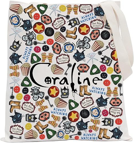 POFULL Regalo inspirado en películas de dibujos animados, regalo de terror, película de fantasía, regalo de cosplay, Bolso de mano coral de dibujos