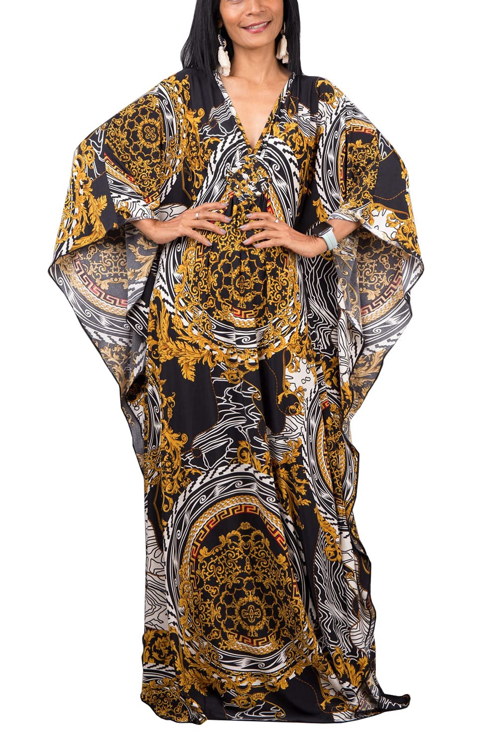 YouKD Vestido Largo Bohemio Largo Kaftan De Verano para Mujer Bikini De Encubrimientos De Playa Bata Loungewear Talla Única