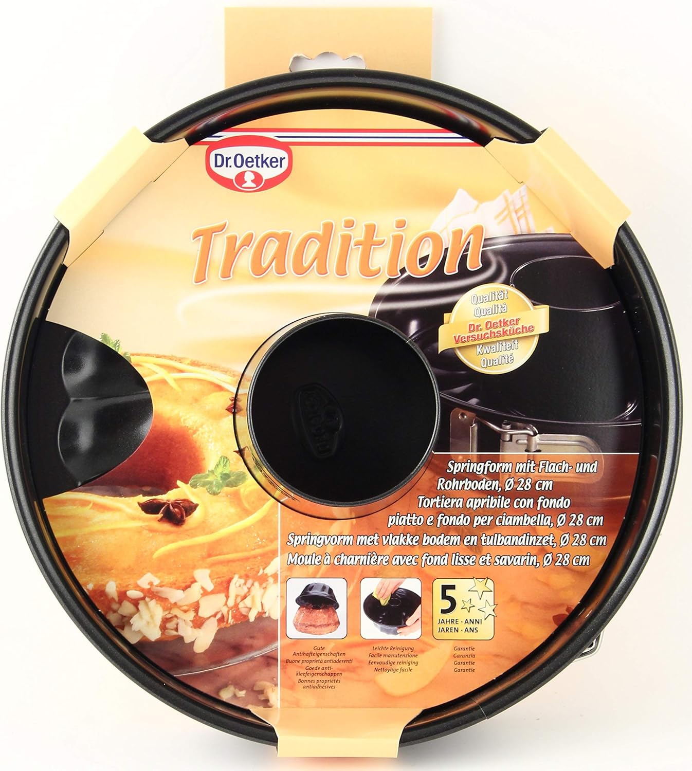 Dr. Oetker Tradition 28 cm 2-Base Non-Stick Bakeware Springform, Black