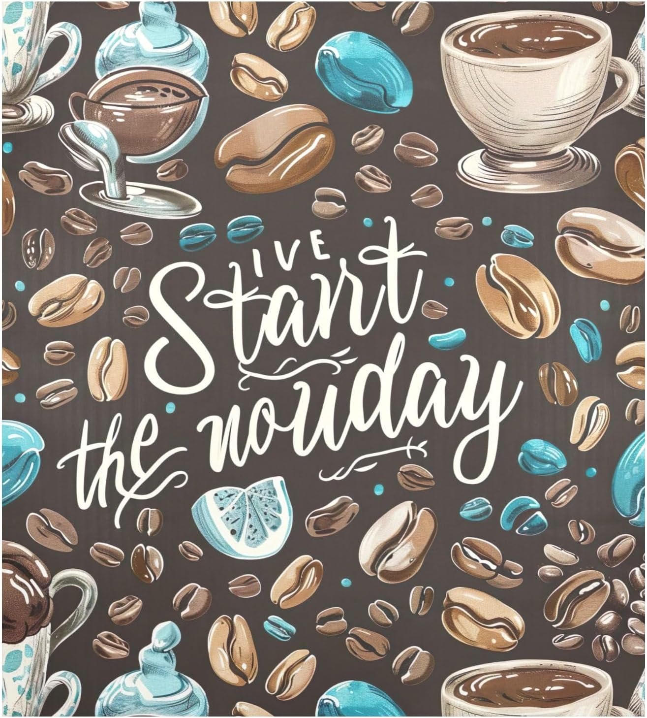 Rooster and Coffee Beans Dishwasher Magnetic Covers Refrigerator Home Cabinet Appliances Stickers Cute Farmhouse Décor, 26H x 23W Inches