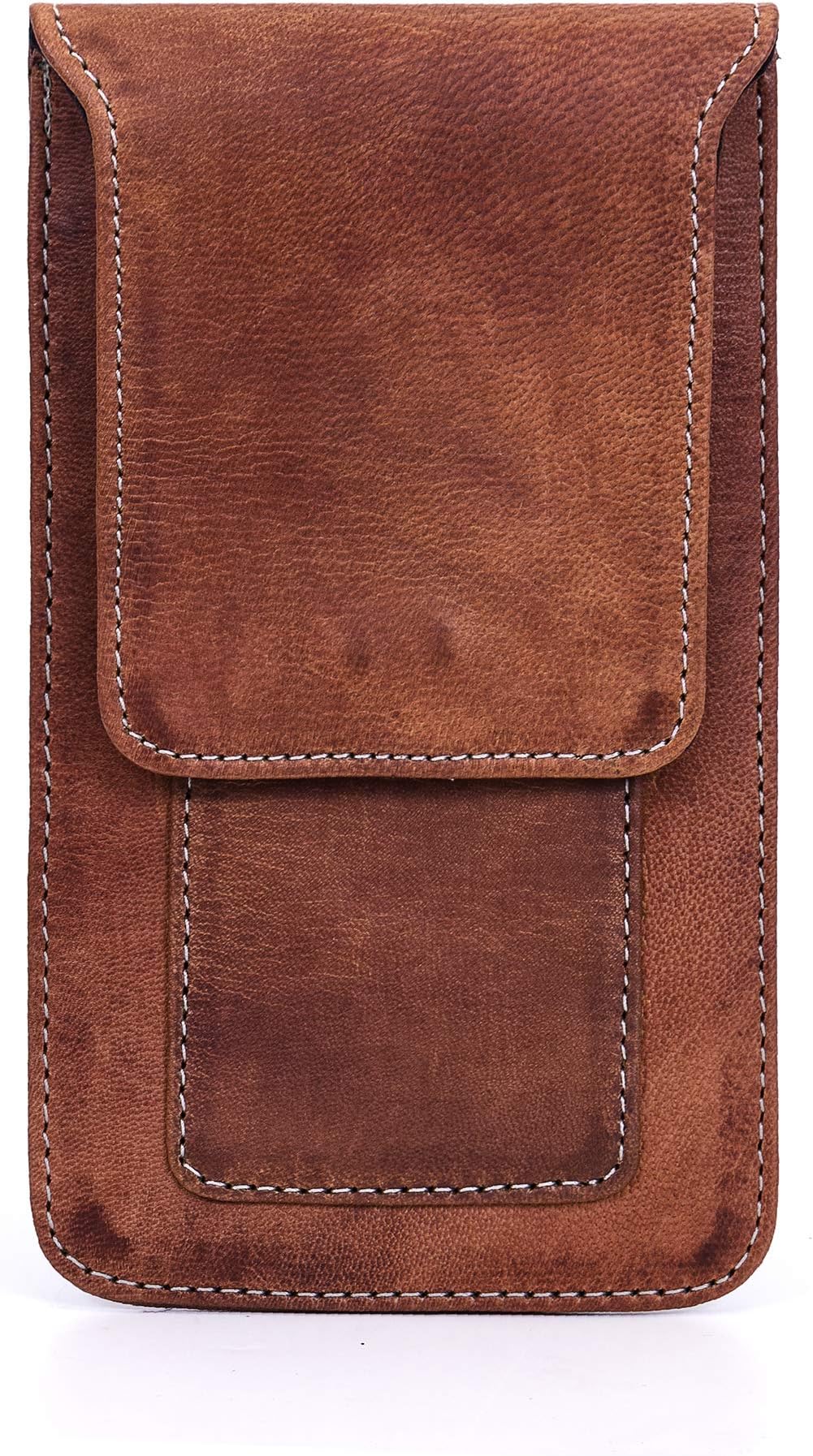 Goatter Real Leather 6.5" Inch Mobile Cover with Card Wallets,(Brown)