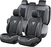 Vista 13 de FLORICH Fundas de asiento para automóviles, fundas de asiento impermeables, fundas de asiento de cuero para automóvil, paquete de 2, protector