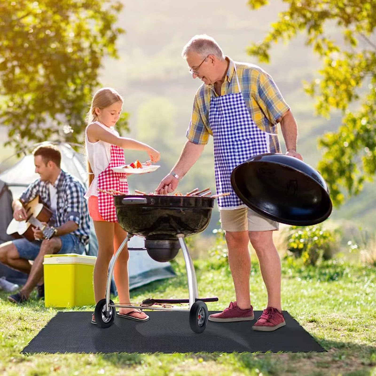 Tappetino extra large per grigliate, protezione da esterni, protezione per terrazza, patio, barbecue