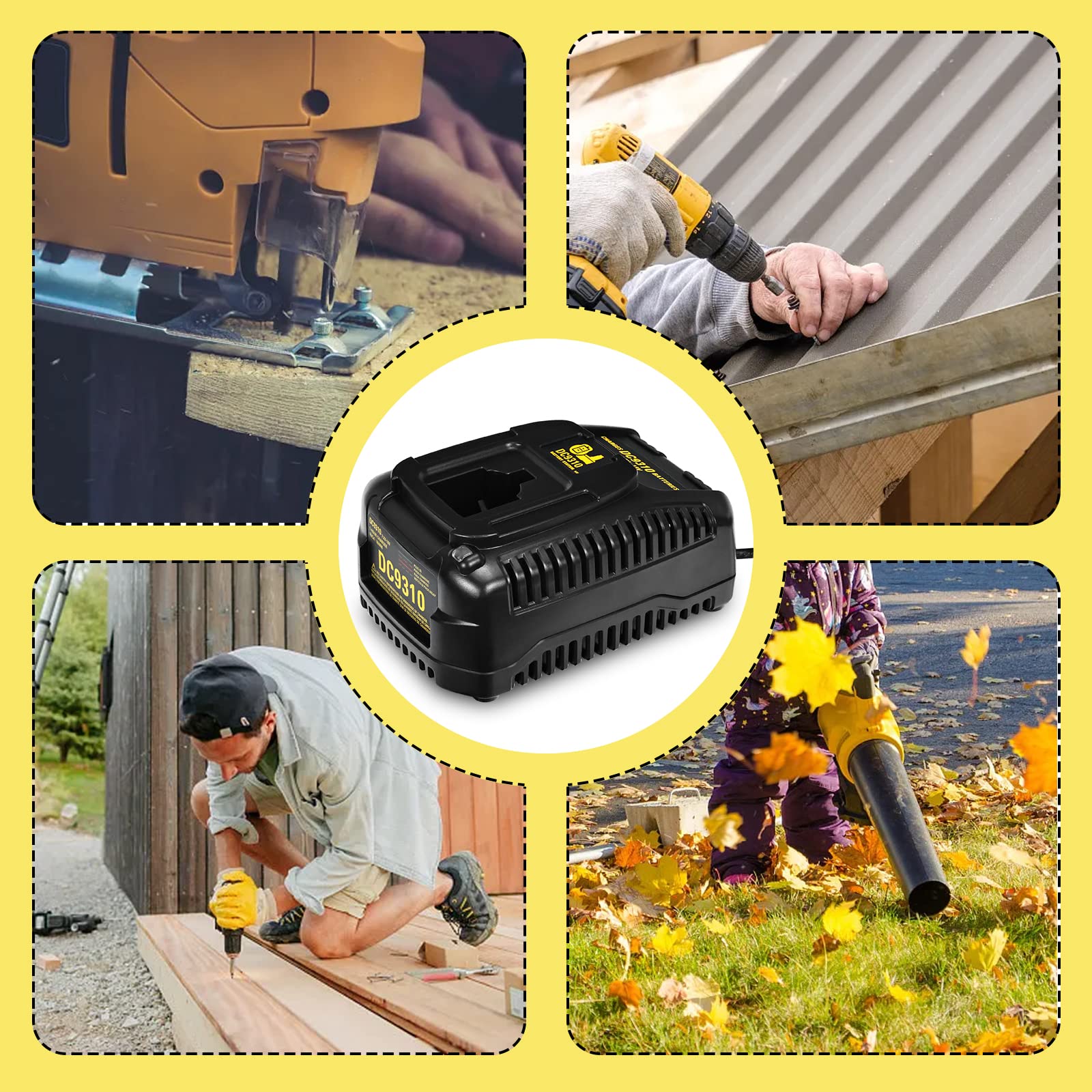 Rápido Cargador de Batería para Dewalt DC9310 Cargador 7.2V-18V NI-CD NI-MH DW9057 DC9071 DC9091 DC9096 Batería