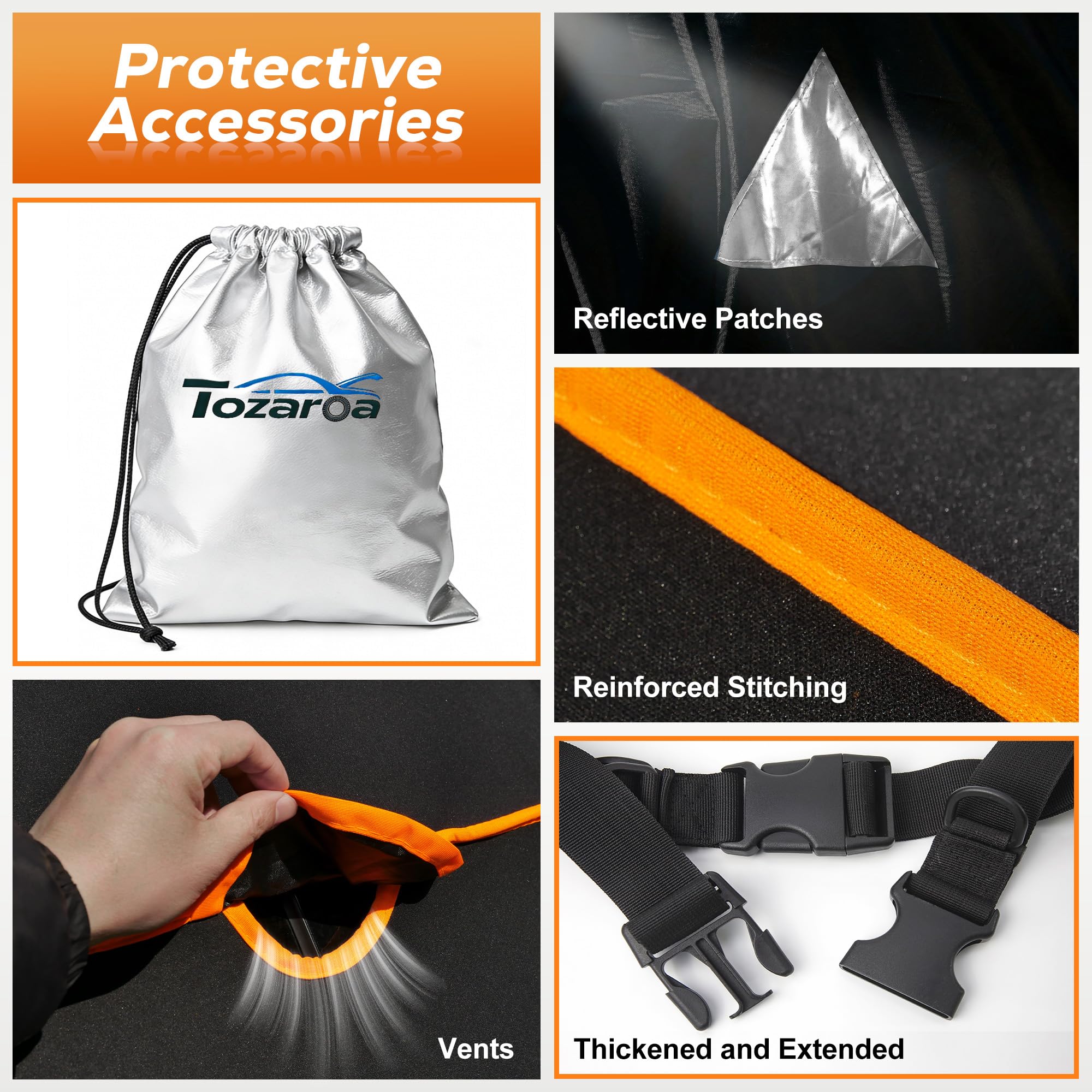 Hail Protector Car Cover for SUV(Length:191"-201") + Gift Windshield Sunshade, Multi-Layered EVA Hail Proof Car Cover, Padded Car Hail Protector Explorer, Telluride, Palisade, Pilot etc. - 5