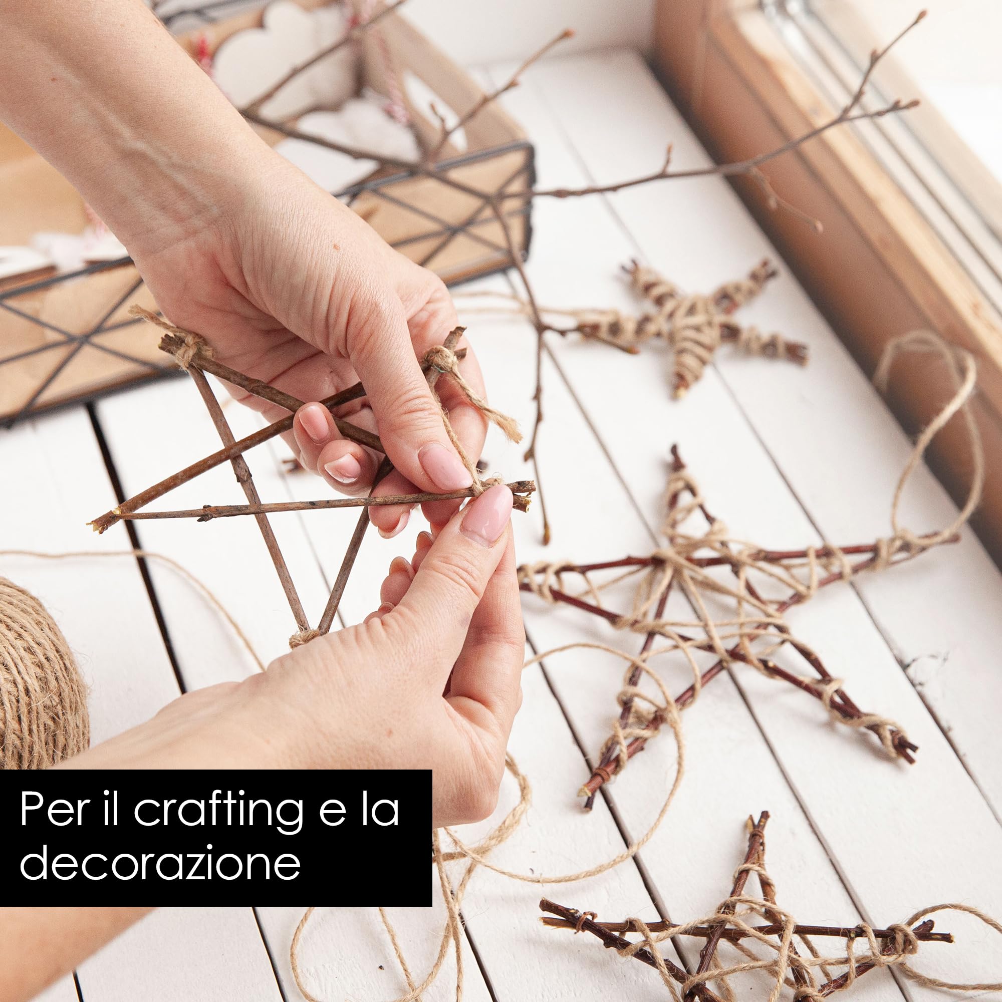 OfficeTree 500m Spago Juta 2mm - Filo Juta - Corda Naturale - Spago Corda Iuta - Spago per legare Pomodori - Spago per Pacchi Regalo - Filo di Juta - Spago per Decorazioni - Corda Spago Sottile