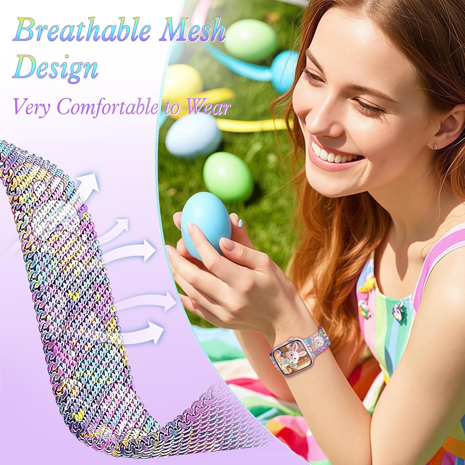 Clover Milanese Magnetic Band for Apple Watch Bands Easter Milanese Magnetic Band for Apple Watch Bands for Women