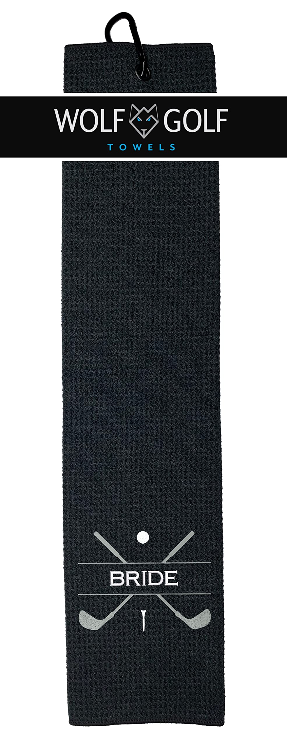 Wolf Golf Towels - Toalla de golf para novia - Toallas de golf para novia - Toallas de golf para fiesta nupcial - Toallas de golf para fiesta de boda - Regalos de golf para padrino de boda - Regalos