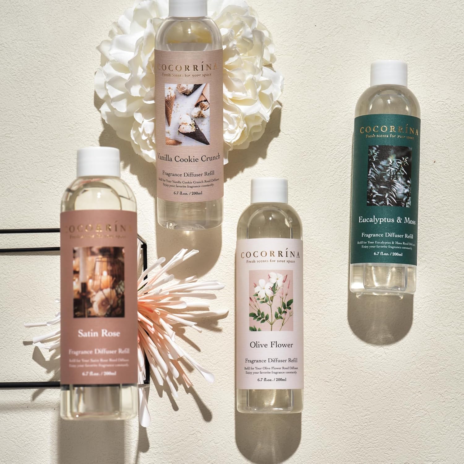 Cocorrína Reed Diffuser Refill - Cashmere Vanilla 6.7 oz / 2 Packs Reed Diffuser Oil Refill - Image 7