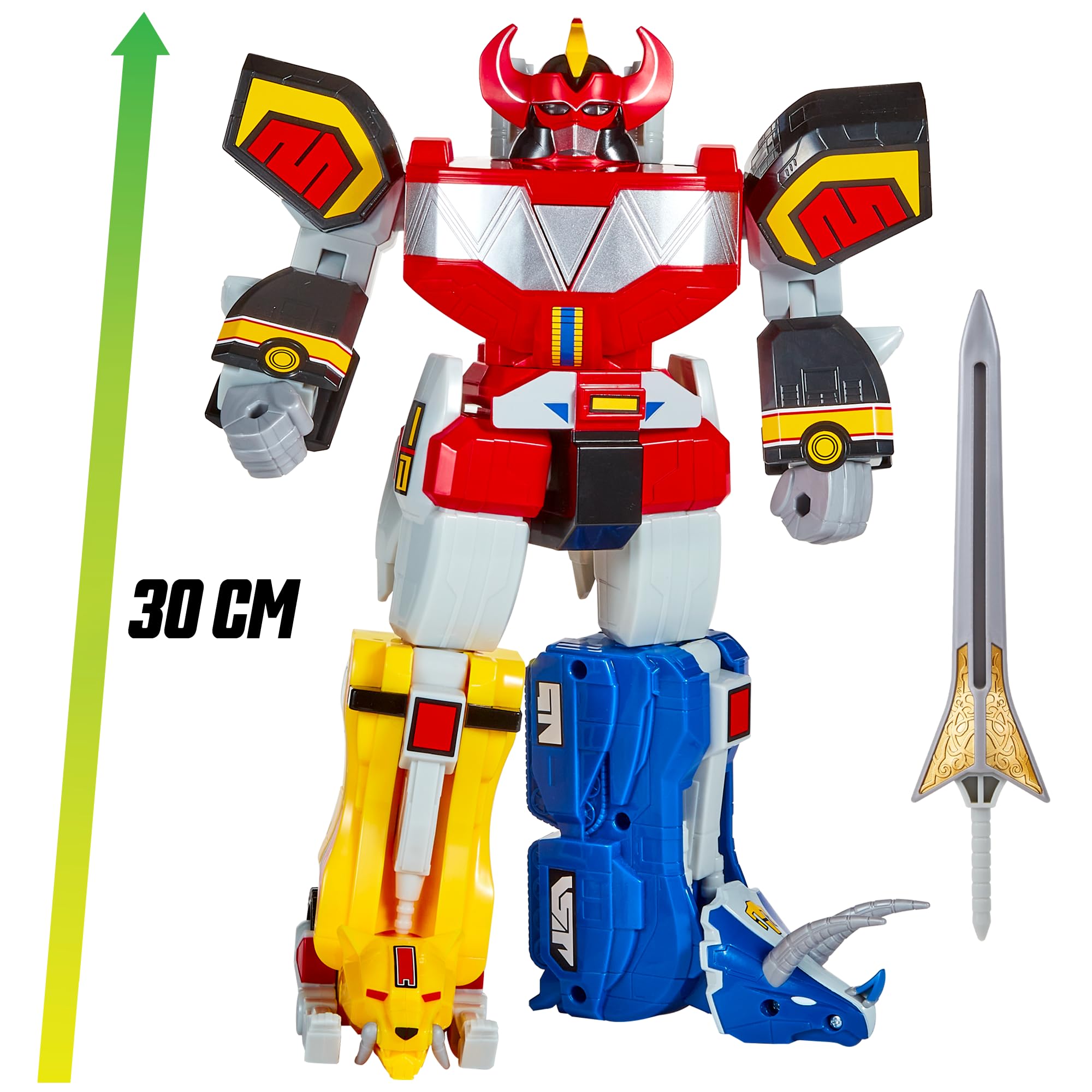 Power Rangers, Gigantyczna przegubowa figurka z akcesoriami i funkcjami elektronicznymi, 30 cm, model Megazord, dla dzieci od 4 lat, PWG01