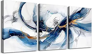 DZRWUBHS Abstract Canvas Wall Art for Living Room and Bedroom - Modern Family Frame Art Office Decor - Minimalism Ink Painting Pictures Artwork - Home Decorations 3 Piece