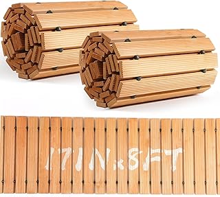 Tatuo 2 Pack Wooden Garden Pathway, 8 ft L x 17 in W Roll Out Walkway Outdoor Path Wood Flooring Boardwalk Pavers for Garden Backyard Patio Beach Outdoor Wedding Party