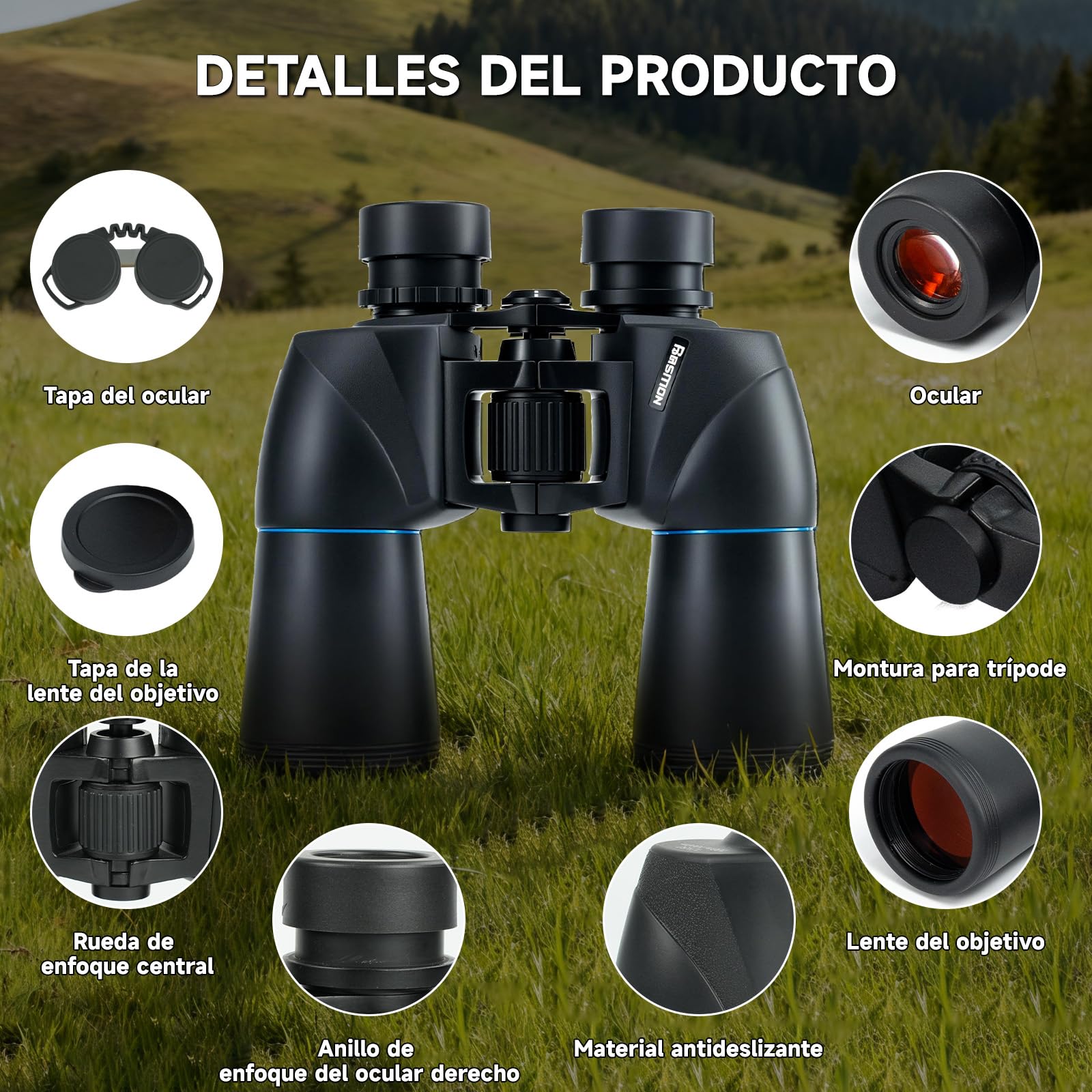 Prismáticos10x50 Prismas FMC BAK4 para Observación de Aves | Prismaticos Profesionales Largo Alcance para Adultos,Compacto Binóculos para Caza,Viajes y Actividades al Aire Libre
