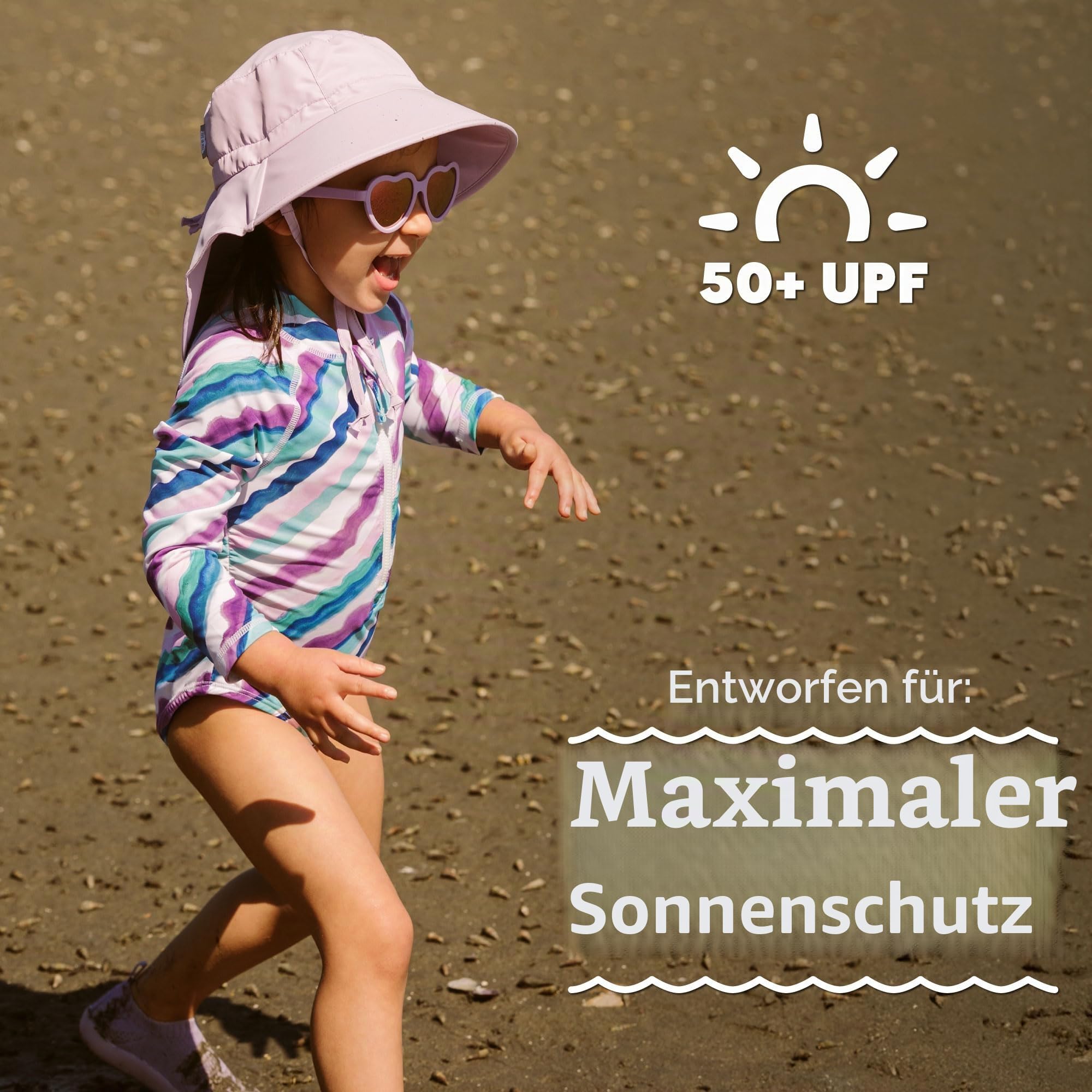 Jan & Jul Langärmeliger Badeanzug für Mädchen, UPF 50+