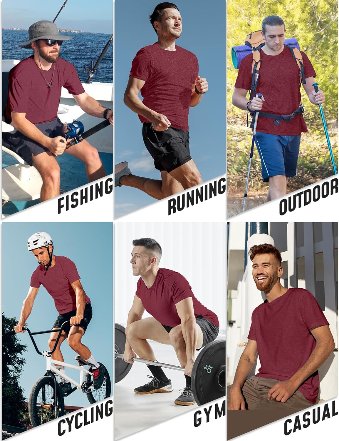 T Shirts for Man UPF 50+ Short Sleeve Dry Fit Workout T-Shirts Gym Running Activewear Tee Summer Tops - Image 5