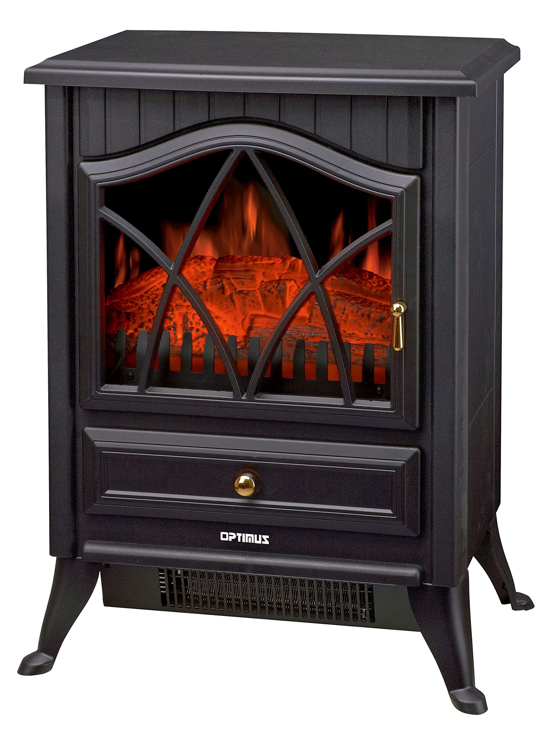 Amazon.com: Optimus Electric “Flame Effect” Fireplace Heater, Black : Home  u0026 Kitchen