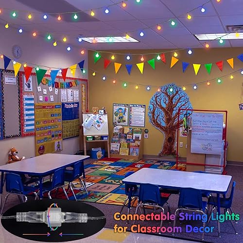 Miniatura 3 de JMEXSUSS Guirnalda de 100 luces LED conectables para interiores y exteriores, impermeable, 33 pies, 8 modos de luces enchufables con control remoto,