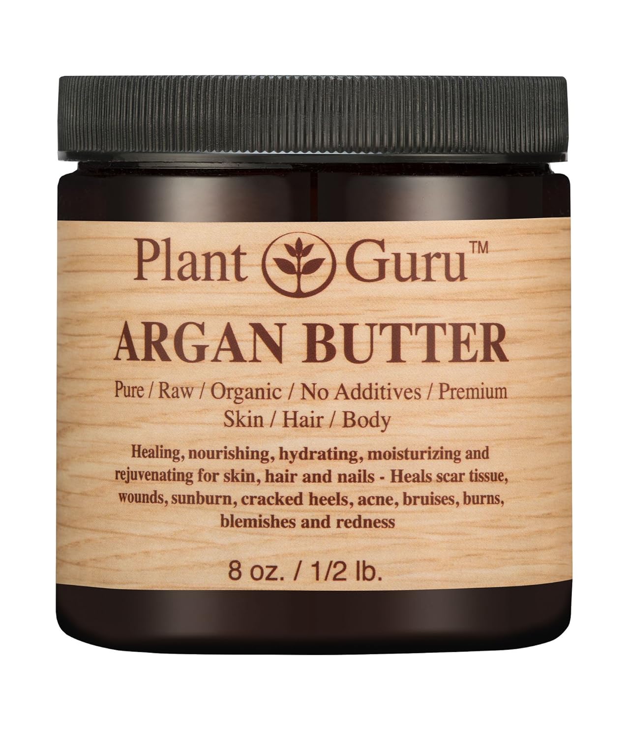Argan Butter 8 oz. 100% Pure Raw Fresh Natural Cold Pressed. Skin Body and Hair Moisturizer, DIY Creams, Balms, Lotions, Soaps.