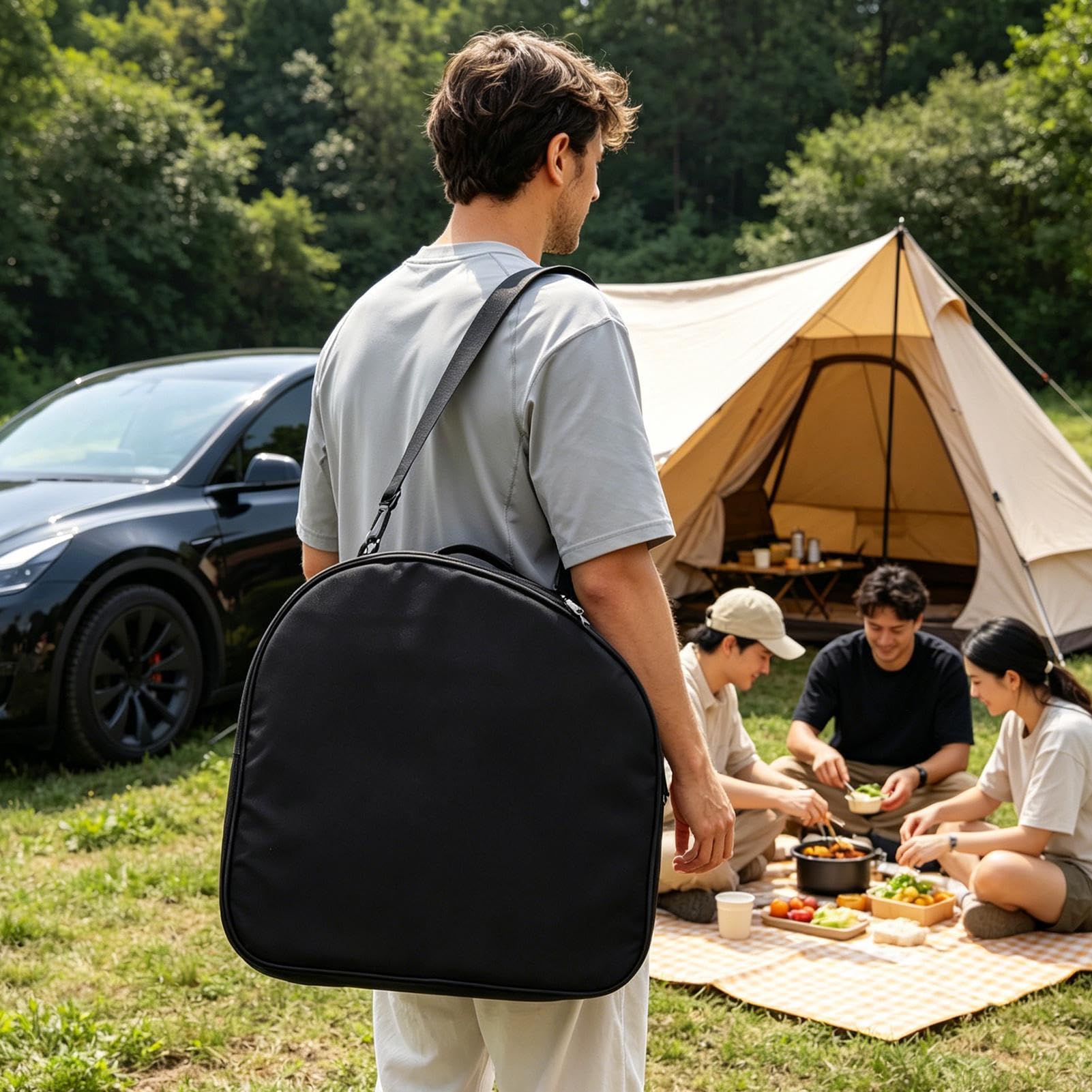 Generico Maletero Delantero - Organizador Portátil Antifugas | 42.5x42x20.5cm Oxford Algodón con Correa, para Barbacoa, Estuche para Trayectos, Accesorio Camping, Cubierta Viaje
