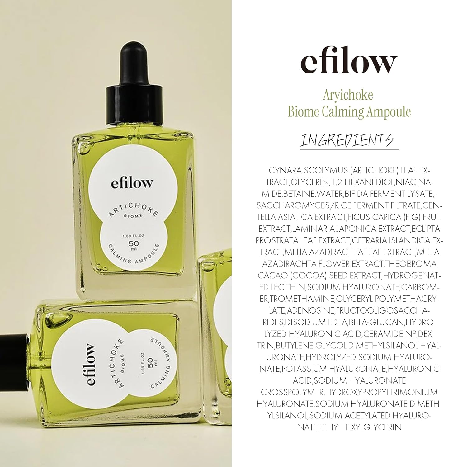 Artichoke Biome Calming Facial Ampoule, Redness-Relief Serum for Sensitive Skin, Soothing Face Hydrator with Artichoke Leaf & Centella Asiatica, Vegan K-Beauty, 1.69 fl oz (50 ml) - Image 7