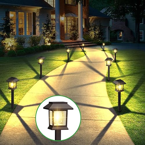 Miniatura 4 de Luces solares para exteriores, paquete de 12 luces solares impermeables para caminos, iluminación de paisaje para camino, pasarela, césped, jardín,
