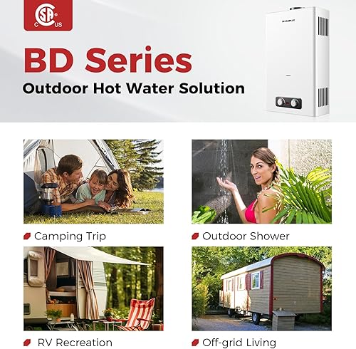 Miniatura 2 de Camplux - Calentador de agua sin tanque, calentador de agua de propano de 4.22 GPM, 16 L, calentador de agua para exteriores, calentador de agua de