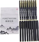 Fengtaiyuan 038P18, Stylos de roller à encre de gel, encre noire, Ultra Très bien. 18 Pack, 0.38mmm, Écriture lisse, Stylos frais (Black038P18)