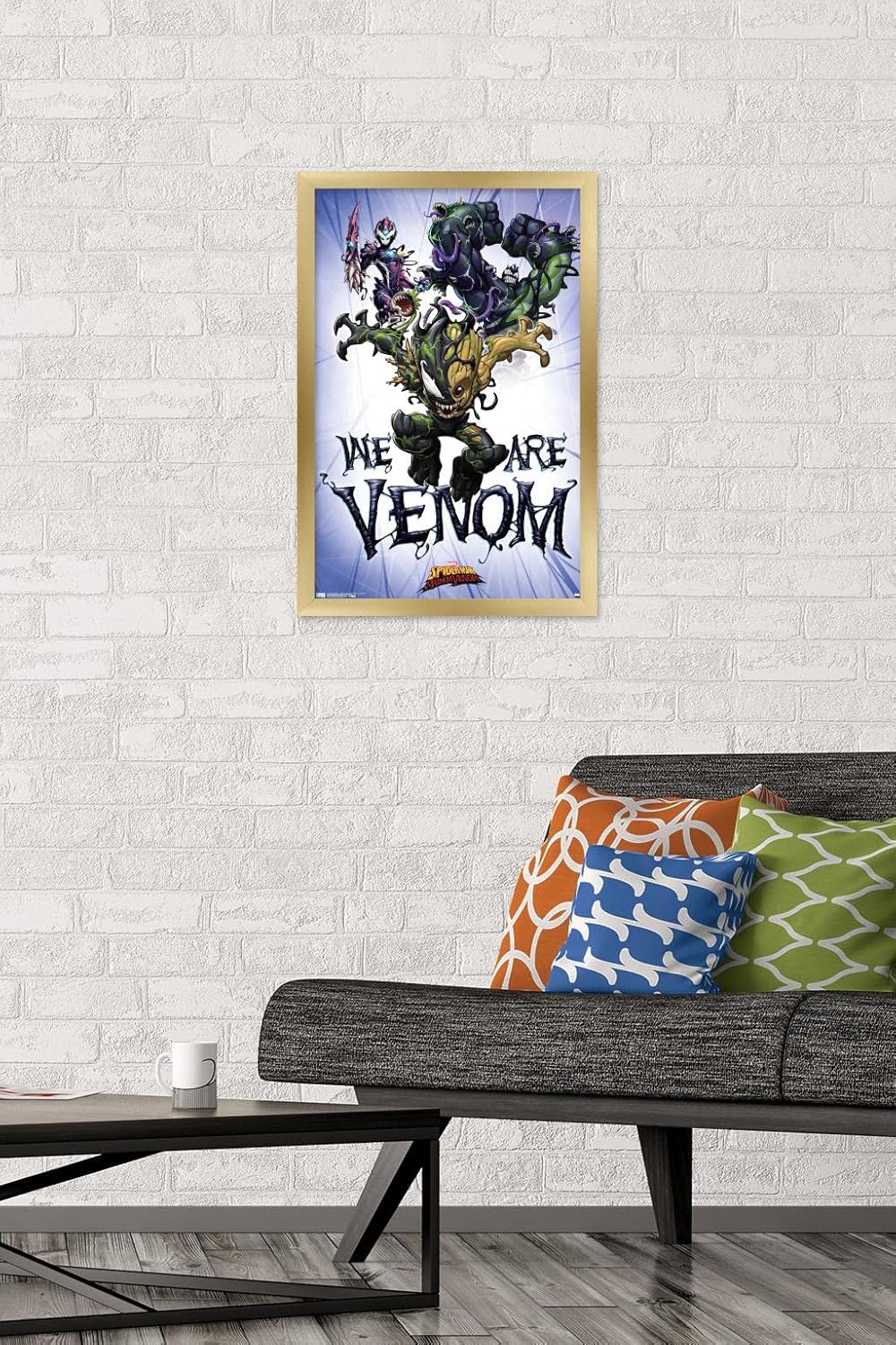 Trends International Marvel Comics TV - Spider- Man: Maximum Venom - We Are Venom Wall Poster, 14.725" x 22.375", Gold Framed Version