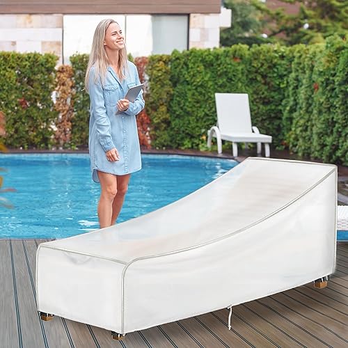 Miniatura 7 de IndigoTempest9 Fundas para tumbonas, fundas de PVC para muebles de patio, funda para silla de piscina que se adapta hasta 68 pulgadas de largo x 30