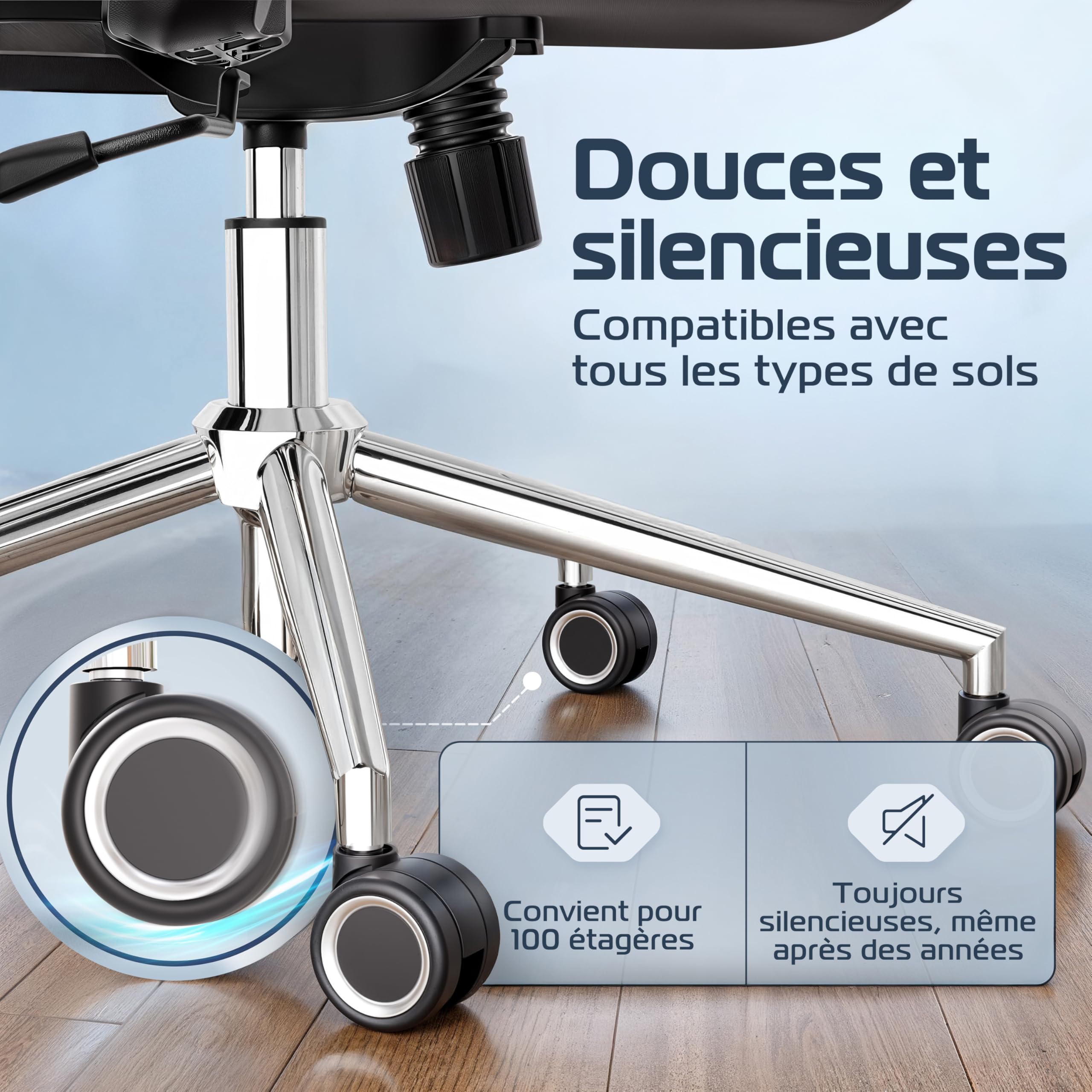 CLOUVOU Chaise Bureau Ergonomique BrightSeat [Élue N°1] Fauteuil de Bureau & Chaise Gaming | Charge maximale 150kg (Noir)