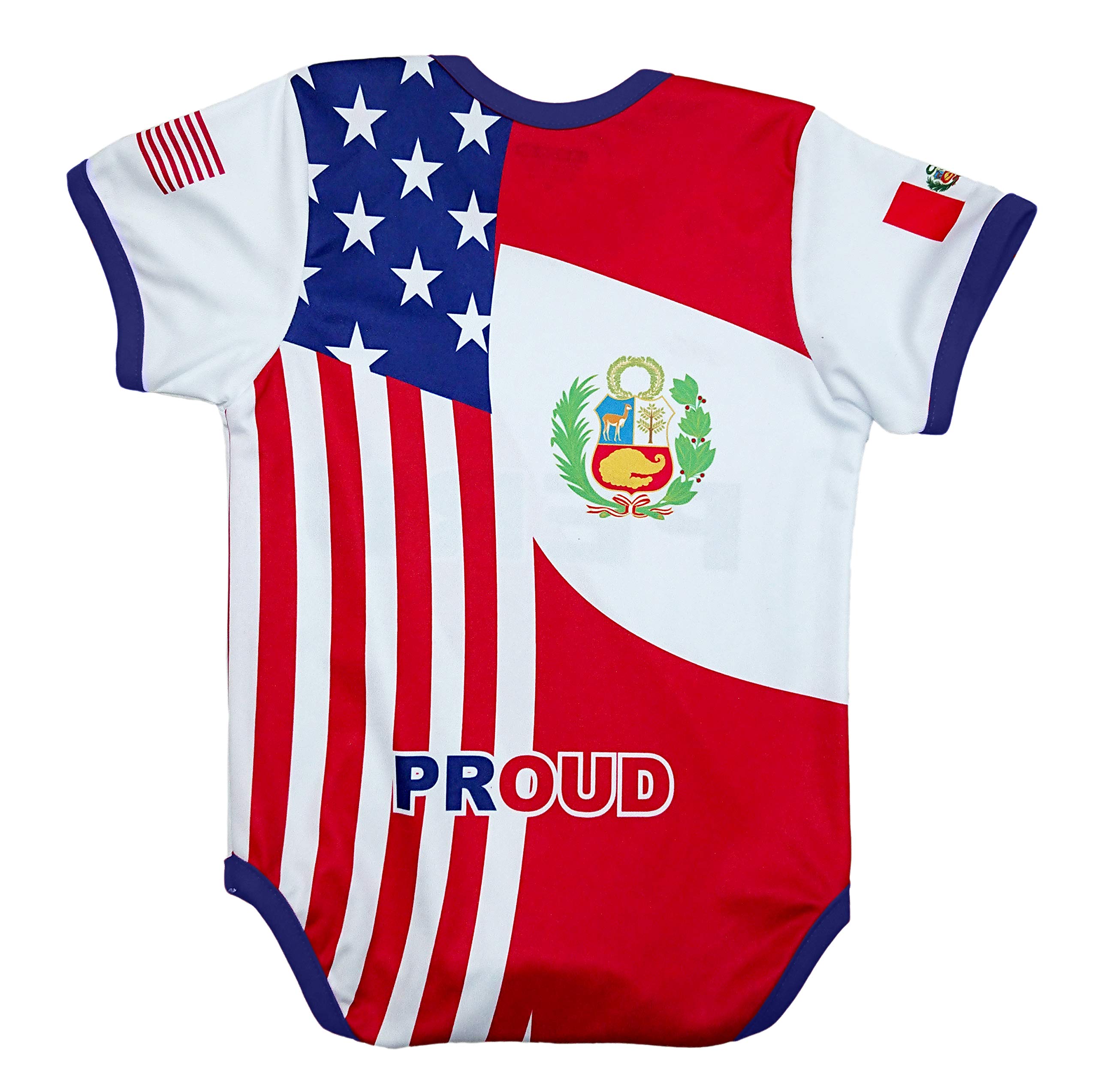 Arza Sports Peru Soccer Baby Outfit Onesie Mameluco White