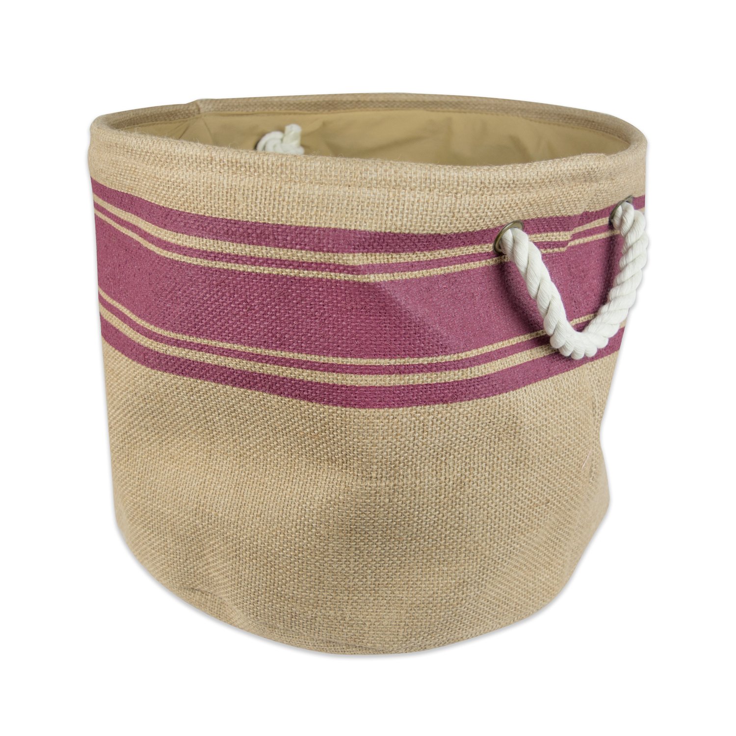 Corbeille ronde en toile de jute de qualité supérieure coloris vin taille S
