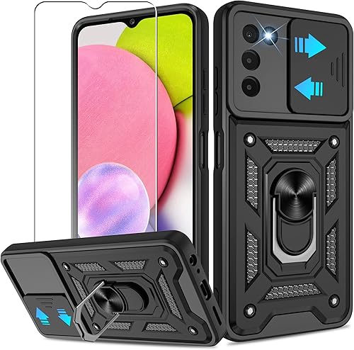 Funda protectora para Samsung Galaxy A03S con protector de pantalla HD, resistente a prueba de golpes grado militar para Samsung Galaxy A03S, color