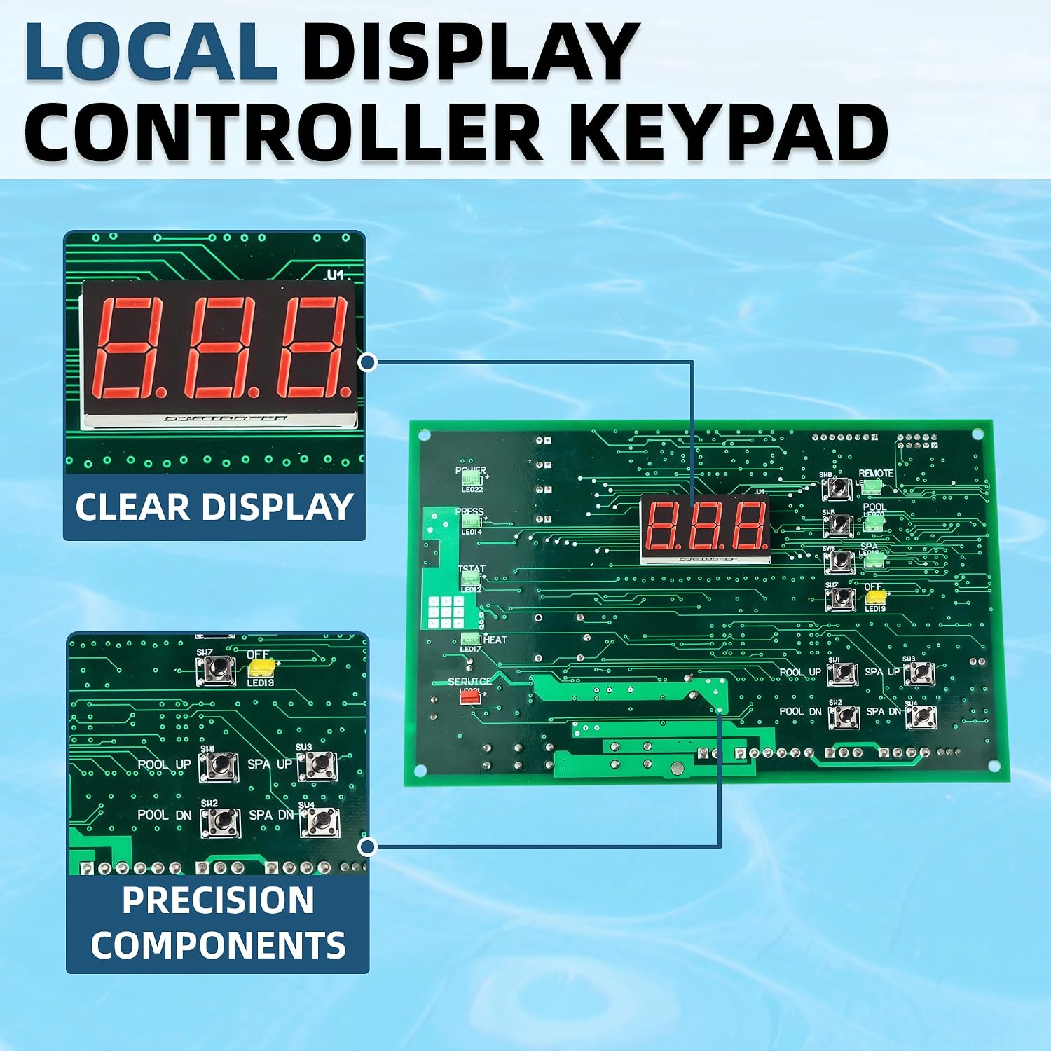 472100 Digital Display Temperature Controller Board Compatible with Pentair MiniMax NT Series Pool & Spa Heaters – High Precision, Easy Install, Durable Upgrade with Keypad